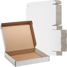 13x10x2 White Shipping Boxes, 20 Pack Corrugated Cardboard Box for Mailing Pa...