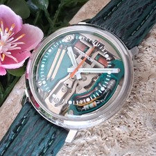 Bulova Accutron Spaceview Cal. 1963 revisionato Orologio Tuning Fork 214 Nuovo Cristallo