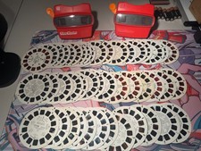 Vintage View-Master Lot 2 Viewers  45 Reels TMNT, Masters of the Universe, etc.