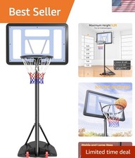 Kids Basketball Hoop Outdoor Portable Basketball Goal Court for Youth  Adult...