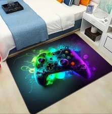Vibrant Gaming Controller Rug Mat 120cm X 80cm Gamer Console Carpet Bedroom