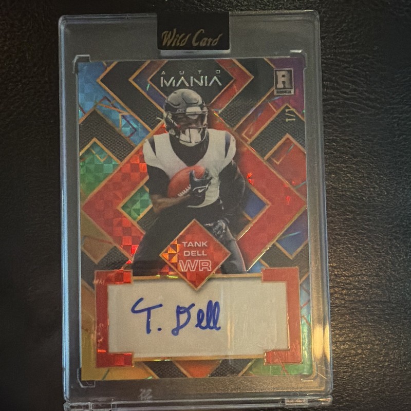 2023 Wild Card Auto Mania Pre Rookie Tank Dell Auto 1/1 Rainbow Square AMSQ-A-RC