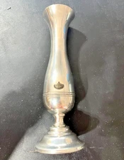 Amoco Oil Co. 7" Stieff Pewter Presentation Vase w/Company Logo Medallion
