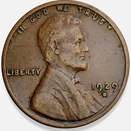 1929-D Lincoln Wheat Penny Cent 1c Very Fine F+ * Original Surfaces * 1929D #3