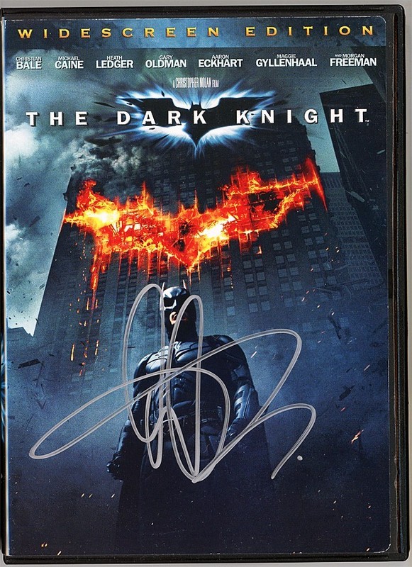 -DARK KNIGHT- AARON ECKHART Beckett BAS Signed/Autograph/Auto BATMAN Movie DVD