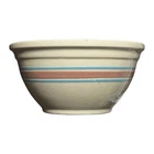 HUGE Vintage McCoy Pottery 14″ Stoneware Mixing Bowl USA ~ Pink & Blue Stripes