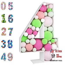 3FT Mosaic Balloon Frame Light Up Numbers Pre-Cut Kit Thick Foam Board Number 4
