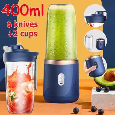 Mini Standmixer mit 6Klingen Smoothie Maker Zerkleinerer Mixer Milchshaker 400ml