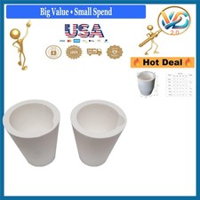 2Pcs 200g Ceramic Melting Crucibles For Gold Silver Copper Casting Refining M...