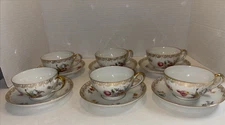 Vintage 12 pc. BAVARIA TIRSCHENREUTH OLD MEISSEN 3810 Flat Cup & Saucer