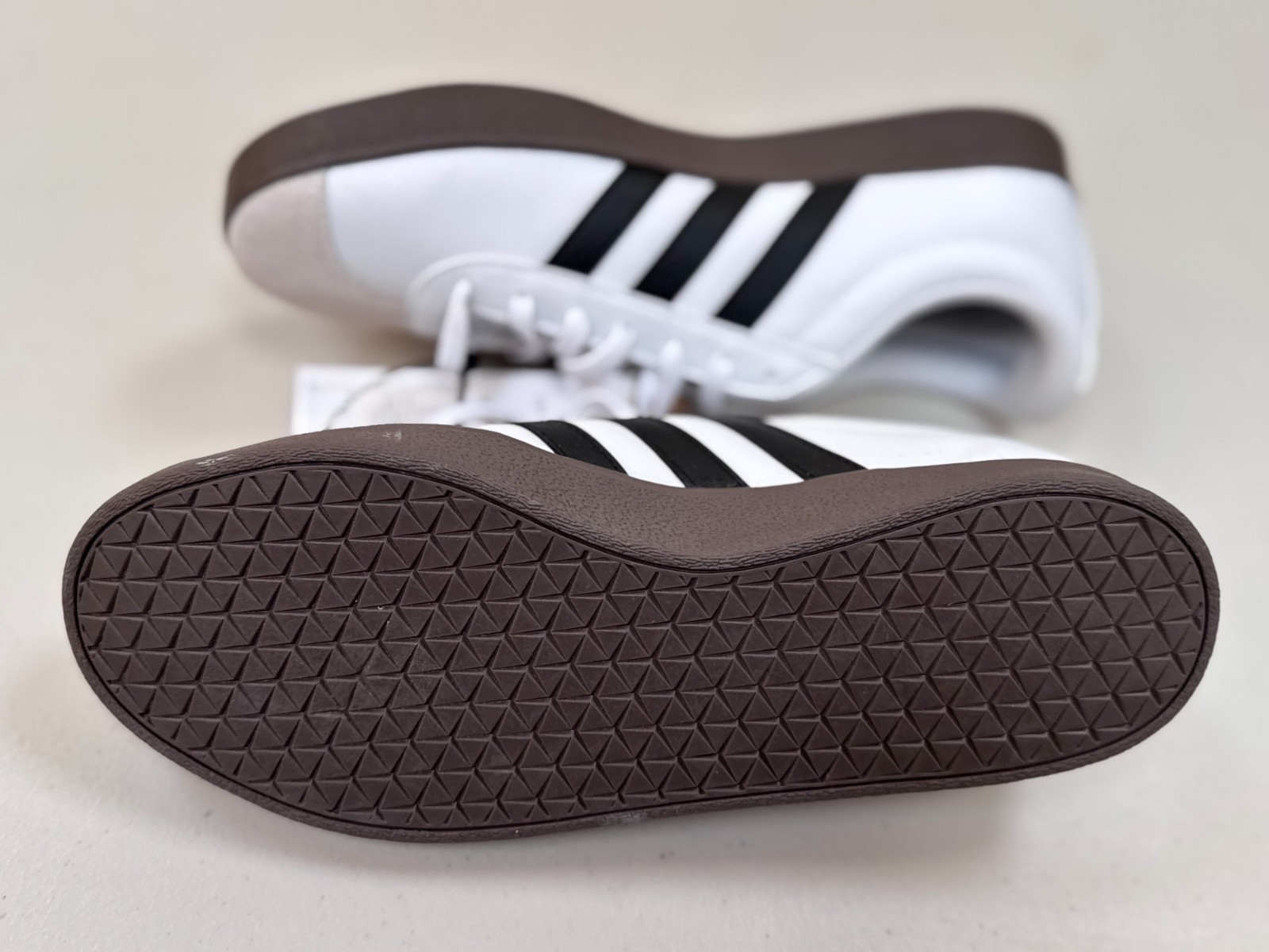 Adidas VL Court Base Trainers UK 6 EU 39.3 White Black Gum ID3714 Retro Shoes image 9