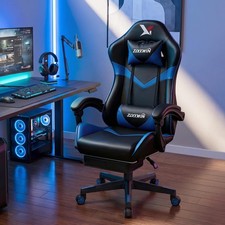 ELECWISH Ergonomic Gaming Chair with Footrest Lumbar Support Recliner Office