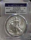 2013 W Burnished Silver Eagle $1 PCGS SP70 First Strike