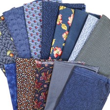 Quilting Fabric Cotton Lot Fat Quarters and More Blue Moda 13 Prints Florals