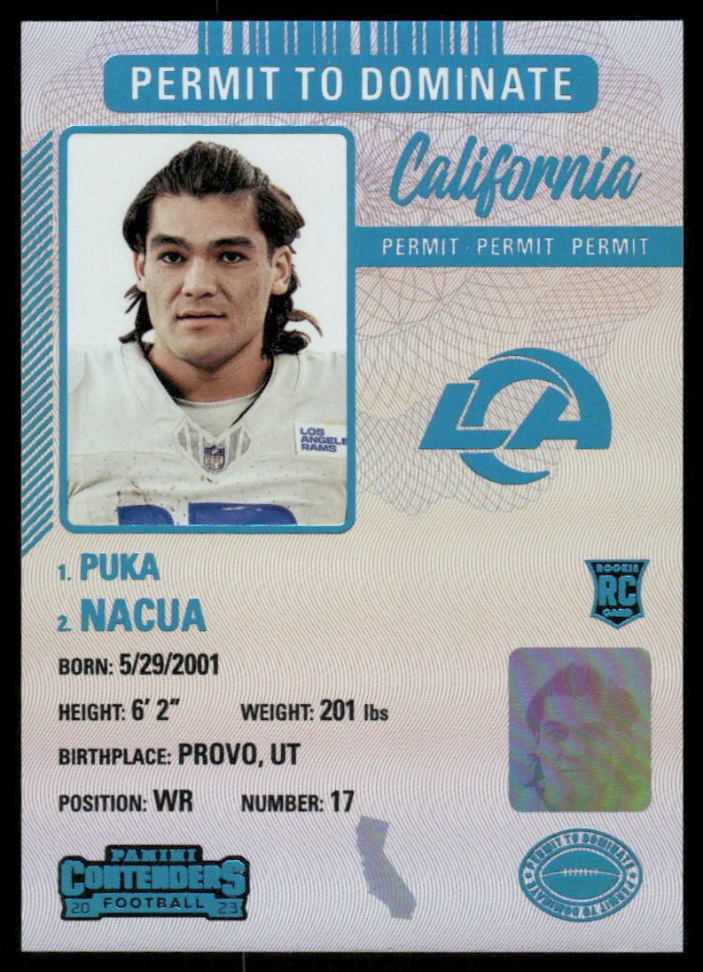 Puka Nacua - 2023 Panini Contenders Permit to Dominate #5