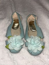 Joyfolie Blue Floral Flats Girls Size 10 New