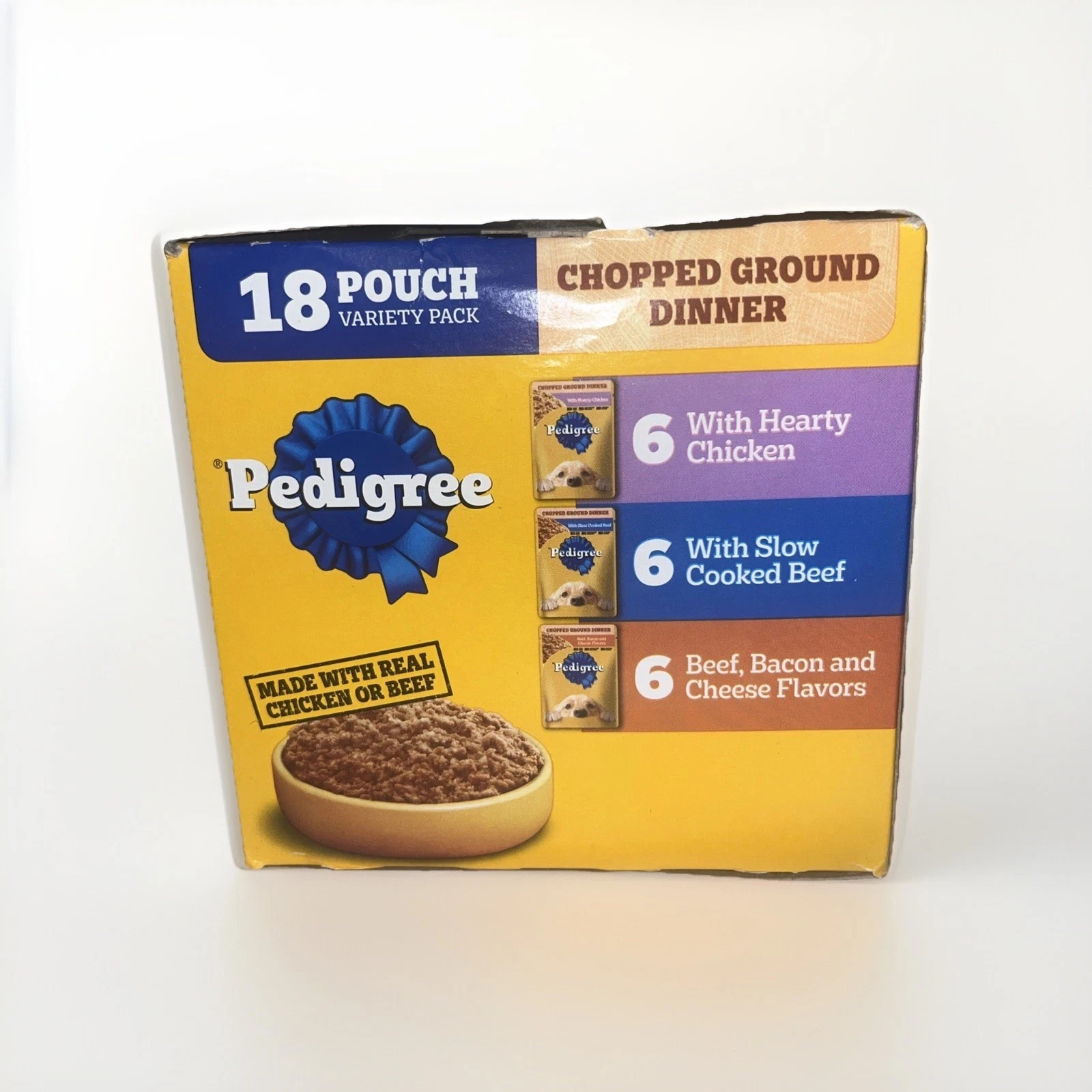 PEDIGREE CHOPPED GROUND DINNER Adult Soft Wet Dog Food 18-Count Variety Pack,