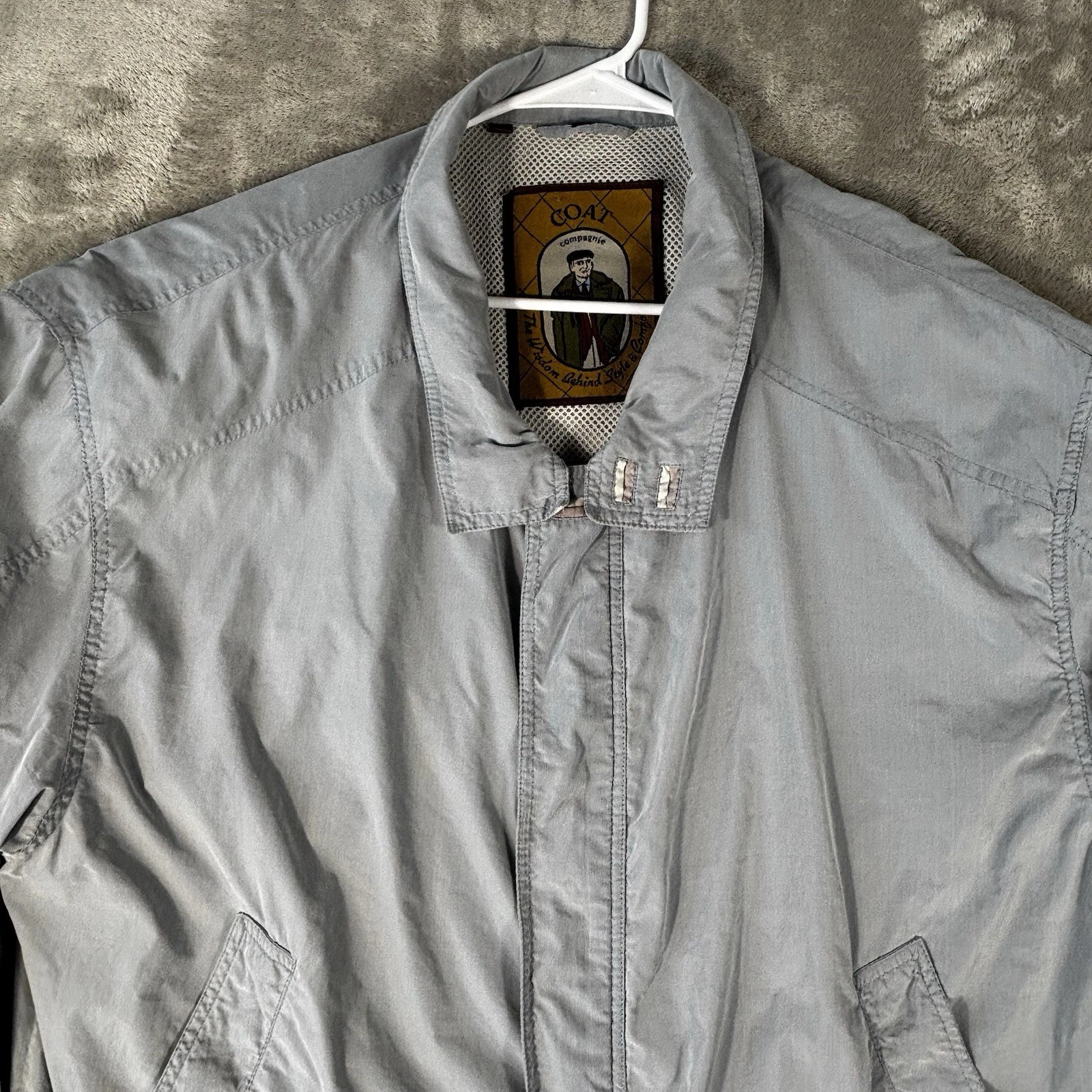VTG COAT Compagnie Bomber Jacket Womans Size Large 46 light blue - product detail image 5