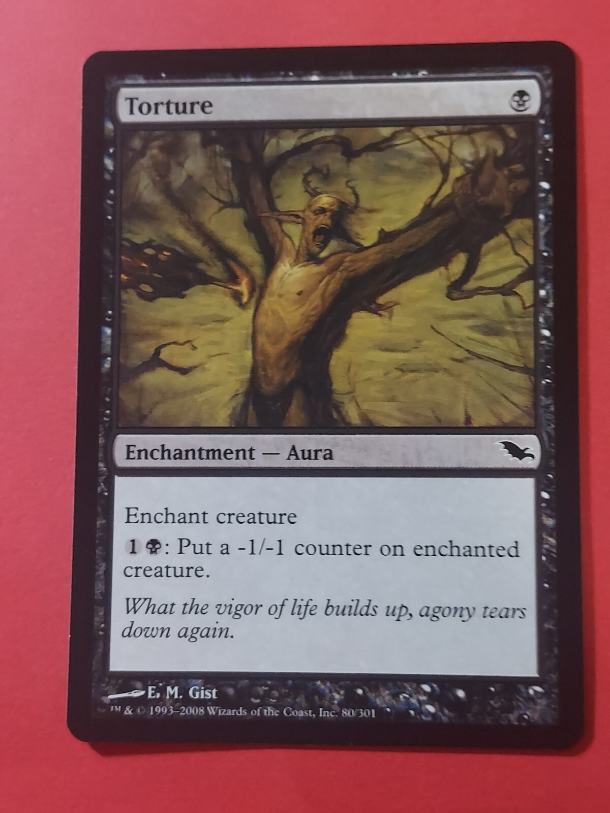 2008 Magic The Gathering Shadowmoor #80 Torture, C, Blk, NF, cd1