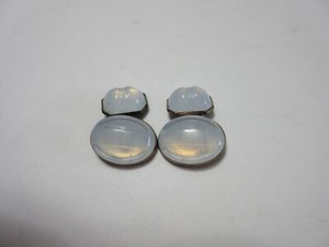 Authentic Antique Moonstone ? Opaque Gold Plated Cufflinks Cuff Links ~ 7.2 grams