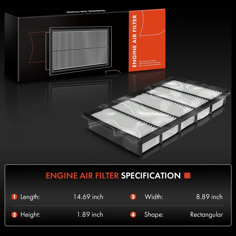 2x Filtro de aire del motor para Dodge Viper 08-17 Mazda RX-8 04-11 SRT Viper 2013 2014 Foto 2 de 4