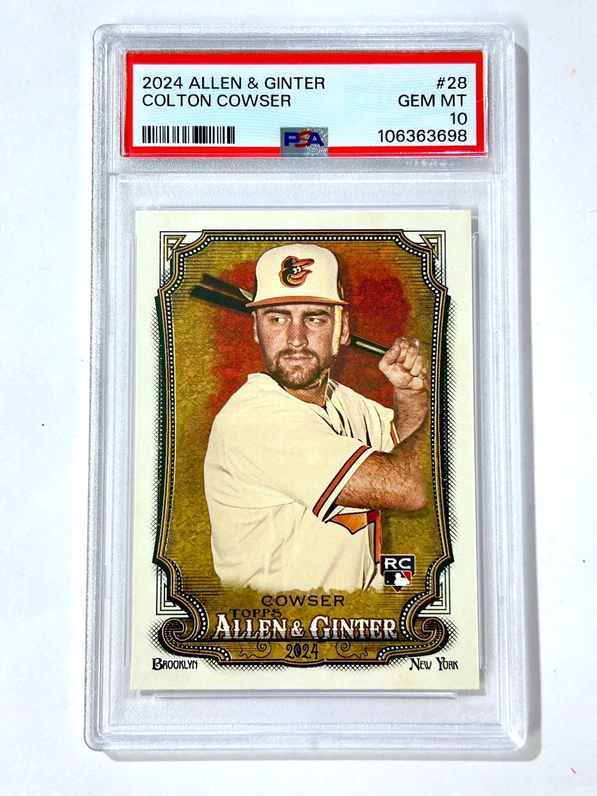 2024 Topps Allen & Ginter COLTON COWSER #28 PSA-10 Baltimore ORIOLES - RC