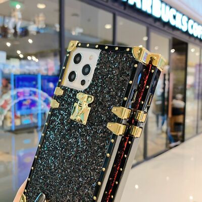 Glitter Boxy Trunk Phone Case For Motorola Google 6 7 8 Tecno Spark Go Camon LG