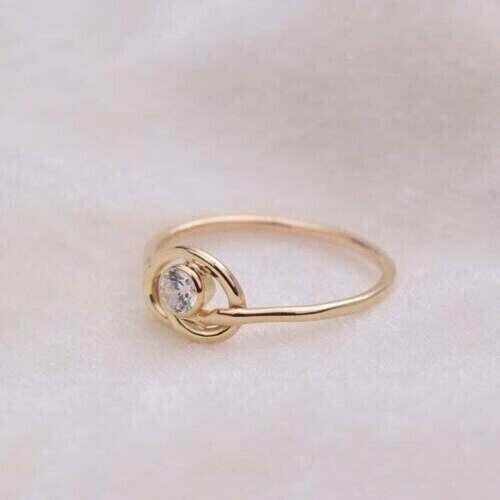 2.00Ct Round Cut Lab Created Diamond Engagement Ring 14K Yellow Gold Finish