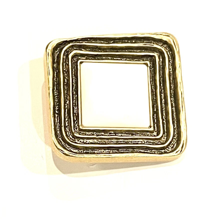 35mm Gold White Square Raised Lined Filigree Shank Buttons Vintage Boho Retro 4 - Image 2 of 4