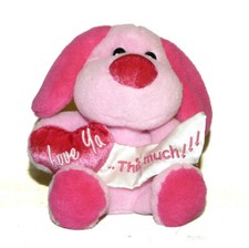 Dan Dee Collectors Choice Pink Dog Love You Ya This Much Plush Stuffed Animal