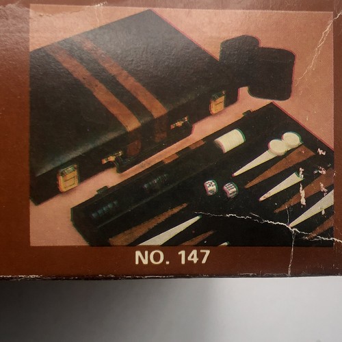 Cardinal Brand Backgammon Brown Case Ivory & Brown Bakelite Checkers Near Mint - Picture 9 of 11