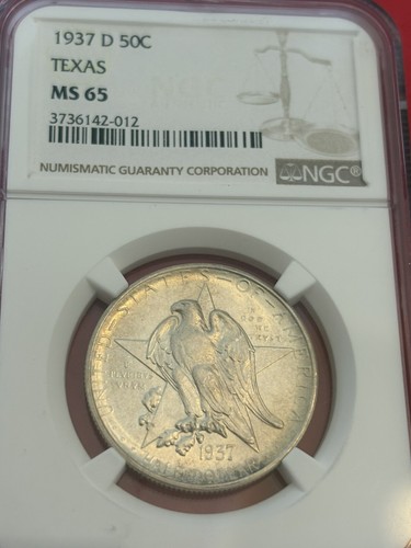1937D Texas Gedenkmünze Half Dollar NGC MS-65, tolle goldene Tönung!