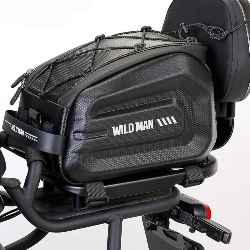 WILD MAN 4L Bike Seat Bag Waterproof Bicycle Tail Bag Hard Shell Bike Saddlebags for Bicycle Electric Bicycle Touring Sport Messenger Bag Bike Storage