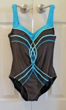 GOTTEX SWIM BATHING SUIT 1 PIECE SIZE 14 STITCHED DESIGN
