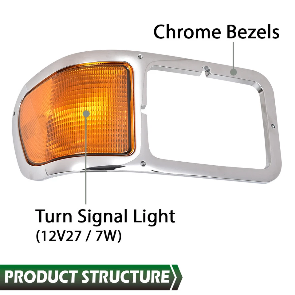 Par de luces de esquina bisel faros aptos para Ford F650 F750 F-650-F750 2000-2015 Foto 3 de 4