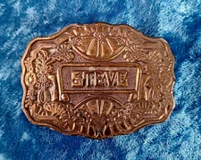 Vtg Oden Inc. Bronze Belt Buckle With The Name STEVE