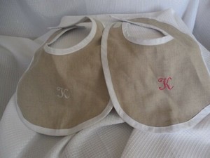 linen baby bibs