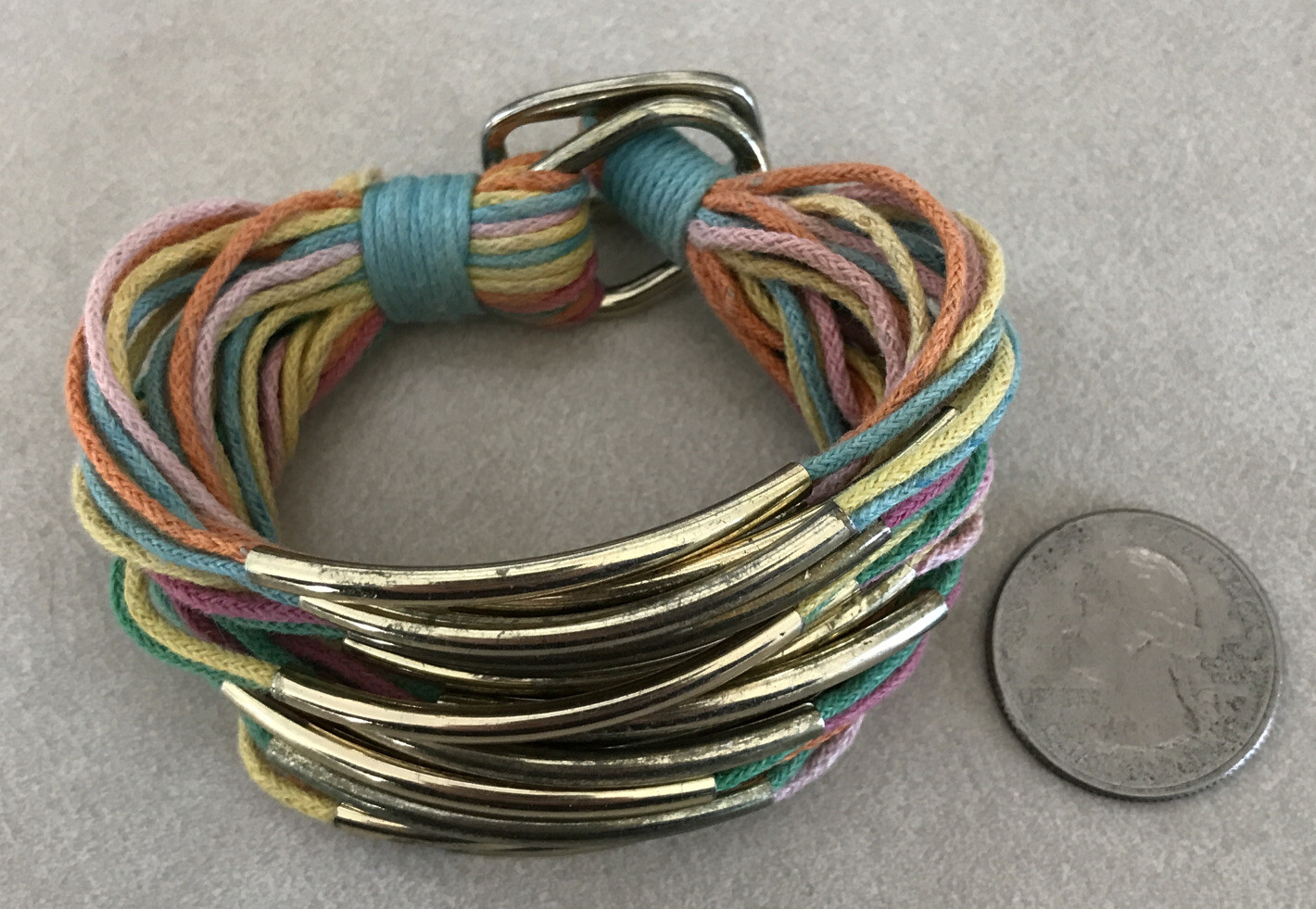 Multicolored Layered Stacking Fabric Rainbow Yarn… - image 2