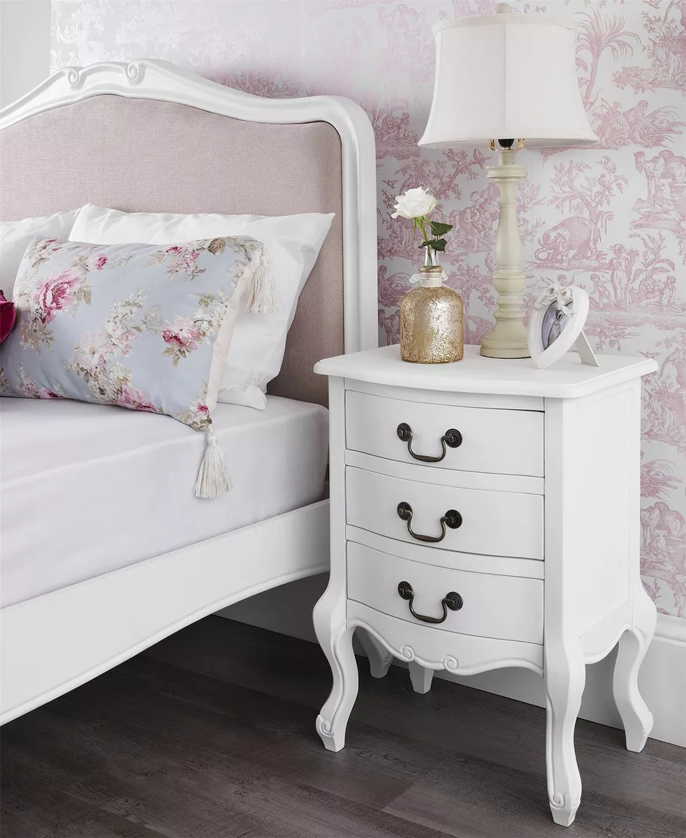 Carved 2024 white nightstand