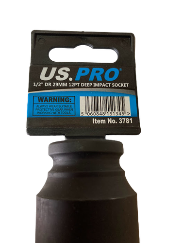 29MM DEEP IMPACT SOCKET 1/2 Drive 12pt CR-MO 12 POINT AXLE NUT HUB SOCKET US PRO - Picture 4 of 18