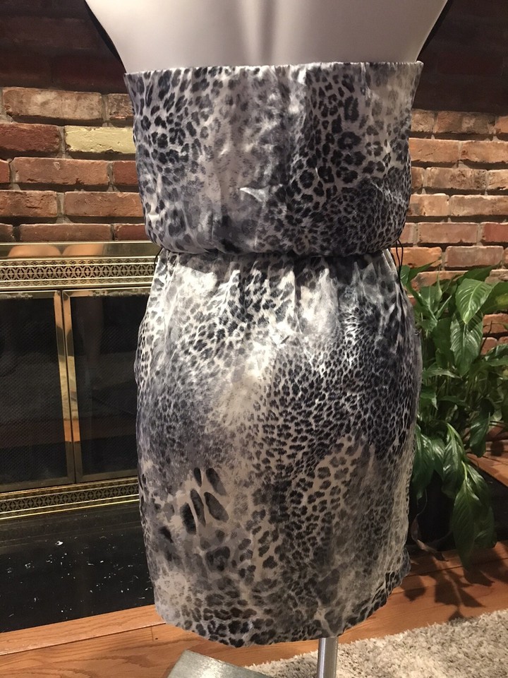 Soft & Sexy strapless dress Gray leopard City Triangles Size Medium eBay