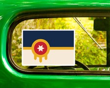 TULSA FLAG DECAL 2 Stickers Oklahoma Bogo For Car Bumper Truck 4x4 2 For 1