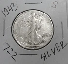 1943 S Walking Liberty Half Dollar, Strong Feather Details HI GRADE ⭐722⭐V4⭐