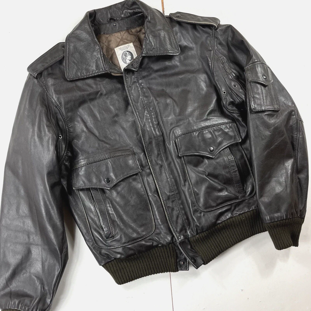 American Express Jacket 42 Leather A-2 BOMBER Flight Military Air 