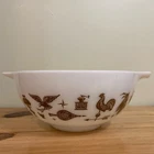 VTG PYREX Early American Mixing Bowl 2-1/2 QT Brown White Cinderella Bowl #443