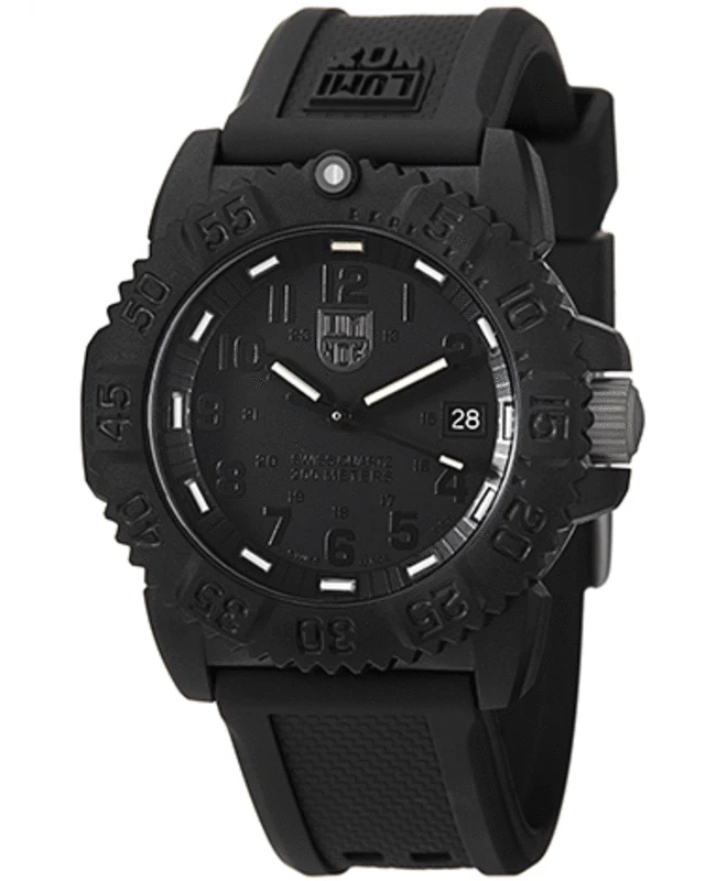 Luminox black face rubber band best sale watch