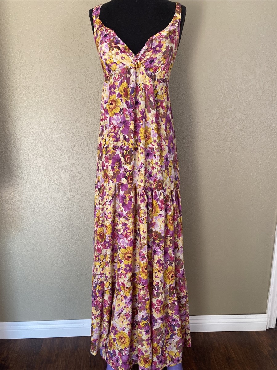 OPULLENCE PARIS Elisa Multicolor Sleeveless FLORAL dress Size XS