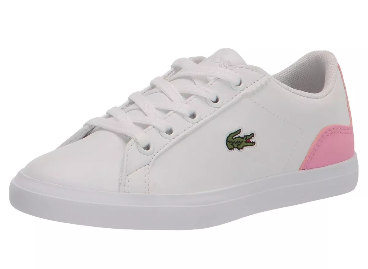 Lacoste Kid s Lerond Sneakers White Light Pink 6 US Unisex