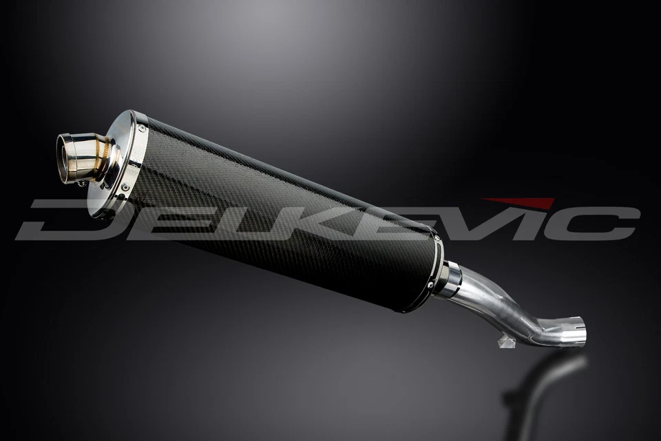 Kit silenciador escape carbono ovalado 18" Honda VFR1200F 2010-2015 Delkevic Slip On Foto 2 de 4