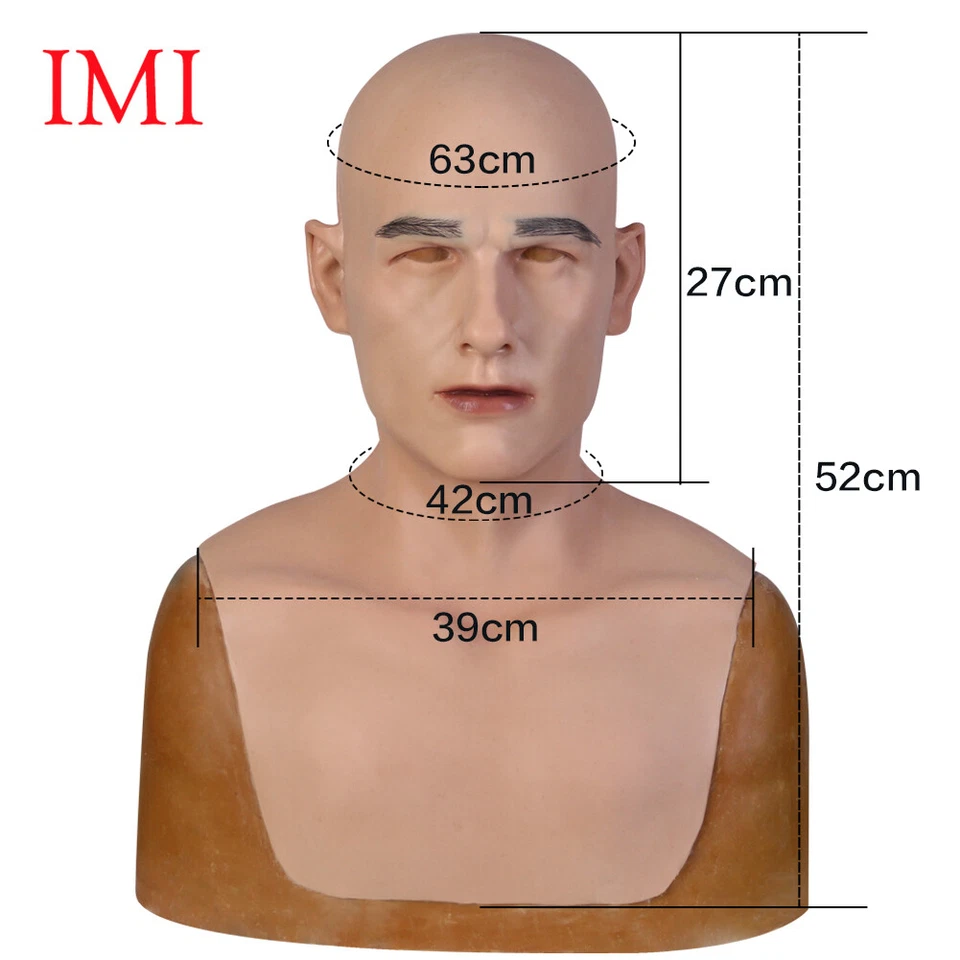 IMI Silicona Europea Hombre Joven Cara Película Accesorios Travesti Disfraz Halloween Foto 2 de 4